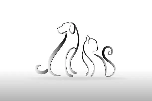 Vector illustration of Dog and cat vector id card image