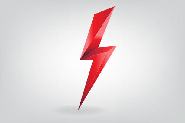 śruba świetlna czerwony symbol 3d - business solution flash stock illustrations