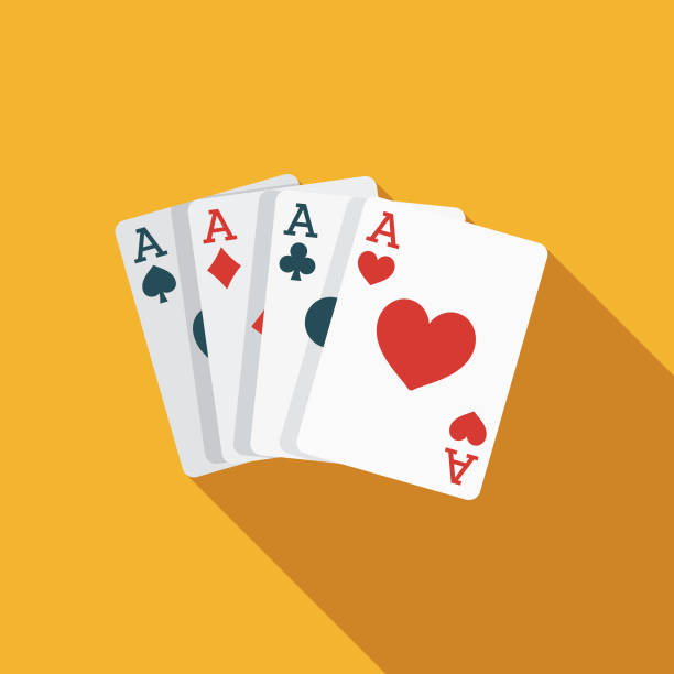 카드 마술 평면 디자인 4 월 바보 하루 아이콘 - ace of spades illustrations stock illustrations