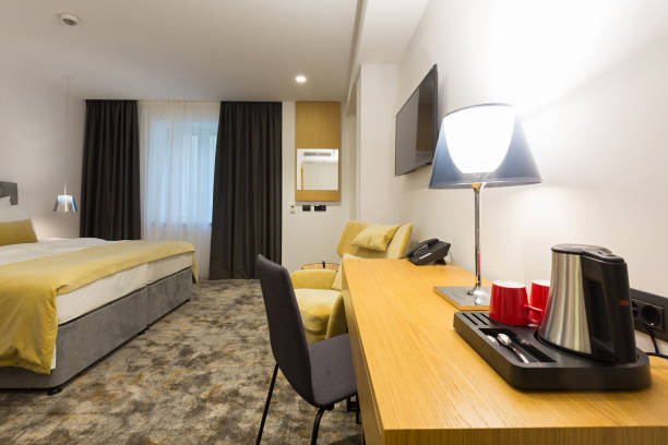 istock Interior of a hotel apartment loft bedroom 1084656522