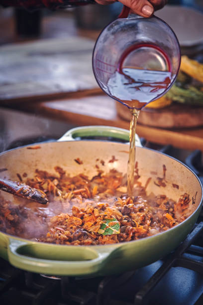 istock Preparing Tagliatelle Pasta with Vegan Bolognese and Bella Lodi Cheese 1084656986