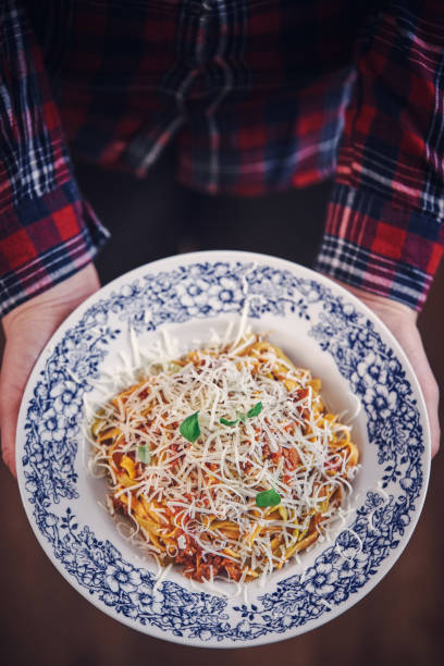 istock Tagliatelle Pasta with Vegan Bolognese and Bella Lodi Cheese 1084657000