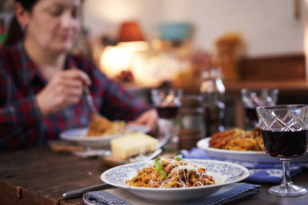 istock Tagliatelle Pasta with Vegan Bolognese and Bella Lodi Cheese 1084657026