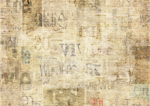 istock Newspaper with old grunge vintage unreadable paper texture background 1084659488