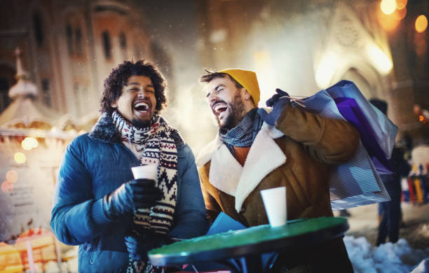 istock Christmas street shopping. 1084664568