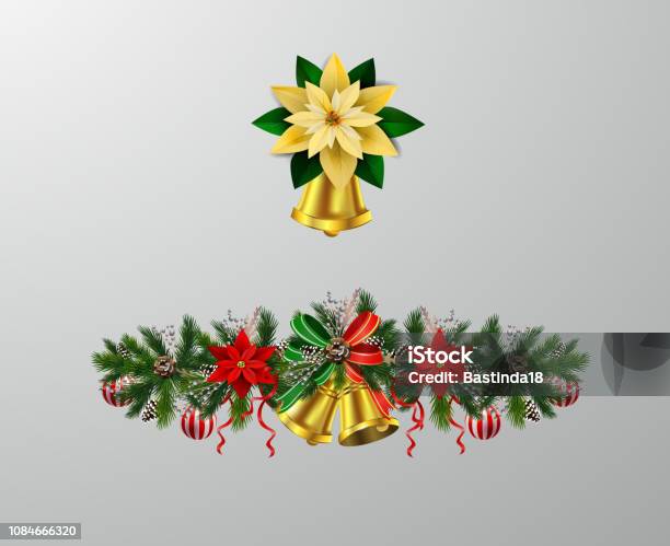 Christmas Elements For Your Designs Stock Illustration - Download Image Now - Artificial, Bell, Celebration