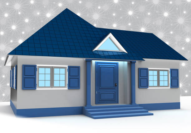 Cute Cartoon Stylized Red Brick House on a white background. 3d Rendering