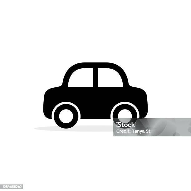 Car Icon Vector Flat Simple Cartoon Transportation Symbol Isolated On White Side View Stock Illustration - Download Image Now