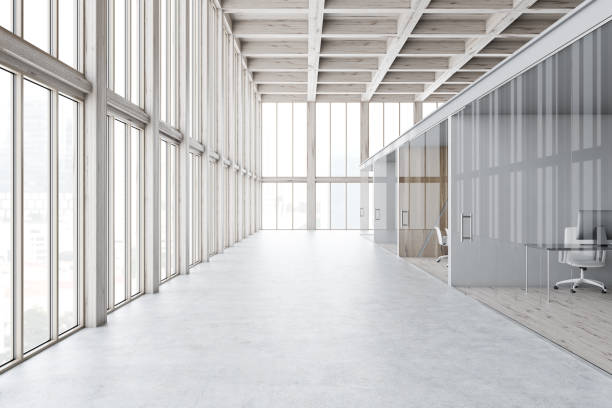 istock Office lobby with glass doors 1084699256