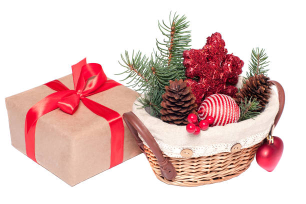 istock christmas decoration with pinecone in basket isolated on white background 1084701484