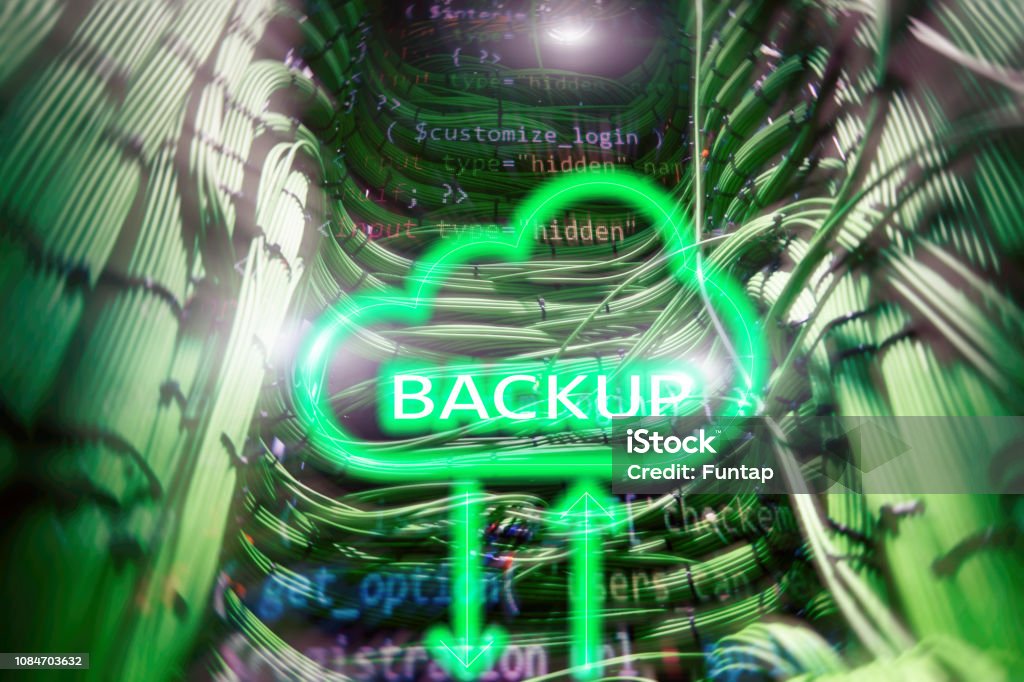 Backup Look Backup Button On Modern Server Room Background Data Loss Prevention ...