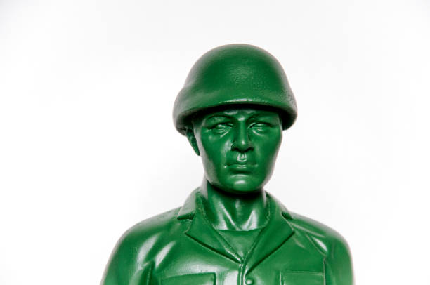 녹색 장난감 군인 스톡 사진