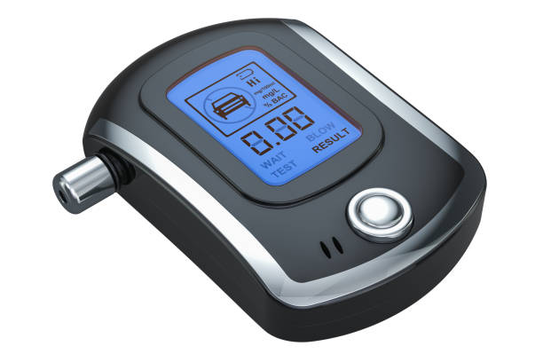 Breathalyzer, portable breath alcohol tester. 3D rendering isolated on white background