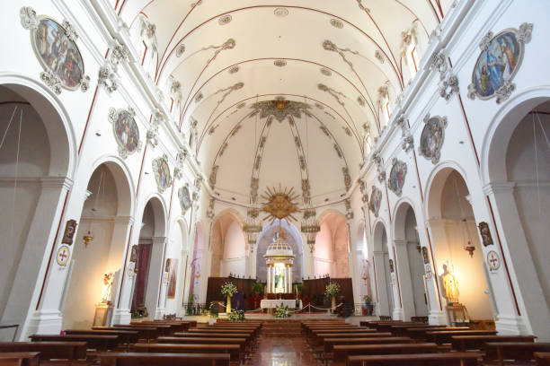 catedral de ibiza. - iluminación de techo abovedado fotografías e imágenes de stock