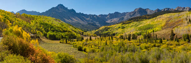 panorama delle montagne della palude di willow - uncompahgre national forest foto e immagini stock