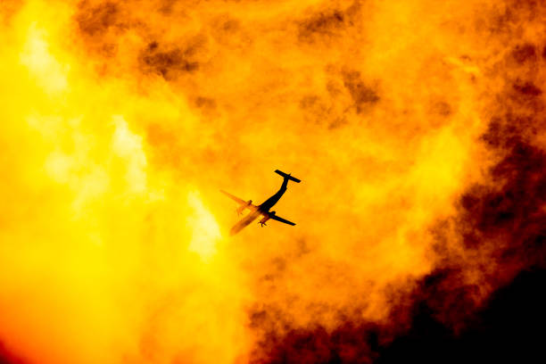 istock Panssenger Aircraft  Take off  shot at sunset time 1084741196