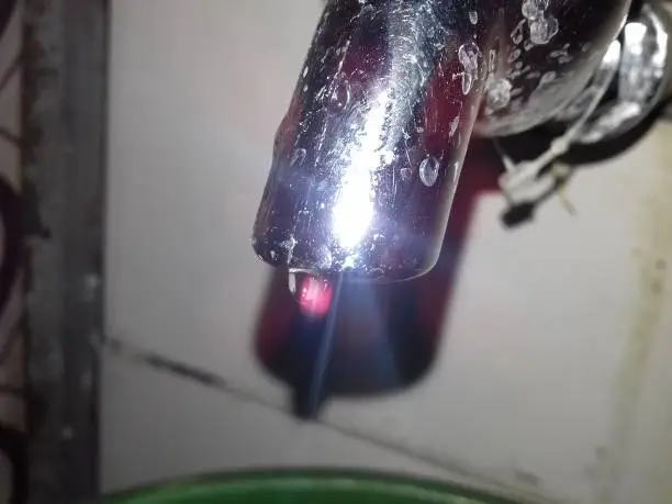 Colorful water drop from steel tab