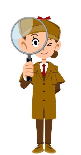 istock The woman's detective whole-body looking into the magnifying glass 1084753152