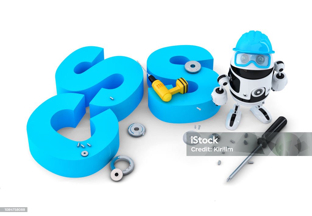 Robot With Css Sign Technology Concept Isolated Contains Clipping Path ...