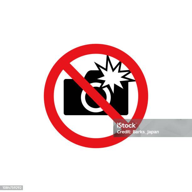 Prohibition Sign Do Not Use Flash Photographs Stock Illustration - Download Image Now