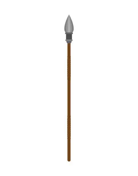 Vector illustration of Spear isolated. pole weapons. lance isolated. Battle shaft