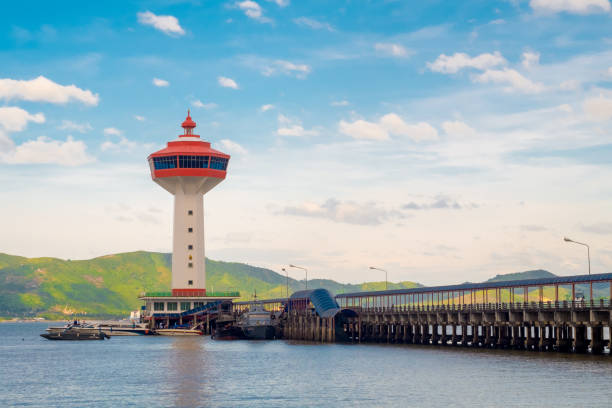 istock Pier and Lighthouse at Ranong, Thailand 1084775410