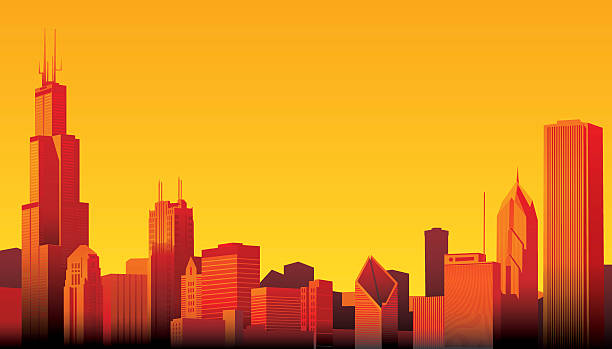 Chicago  chicago skyline stock illustrations