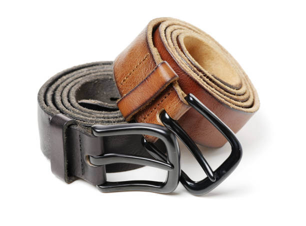 istock Close-up leather belt with white background 1084804526