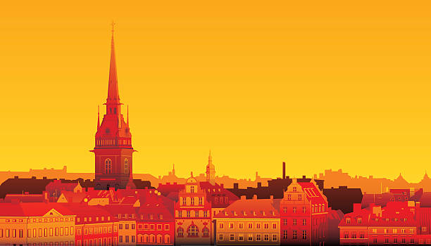 ilustrações, clipart, desenhos animados e ícones de estocolmo - stockholm silhouette sweden city