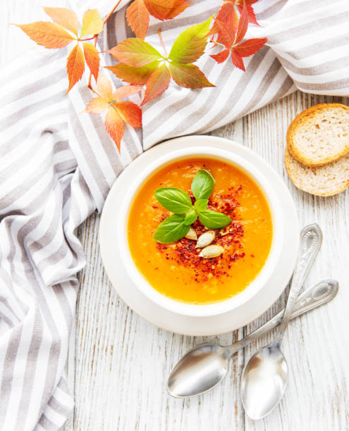 istock Bowl of pumpkin soup 1084805524
