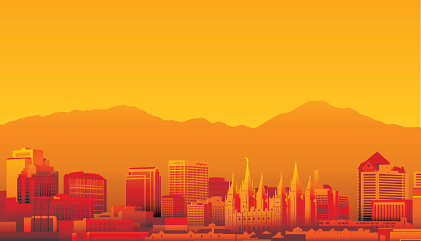 salt lake city, utah - mountain range utah sky mountain stock-grafiken, -clipart, -cartoons und -symbole