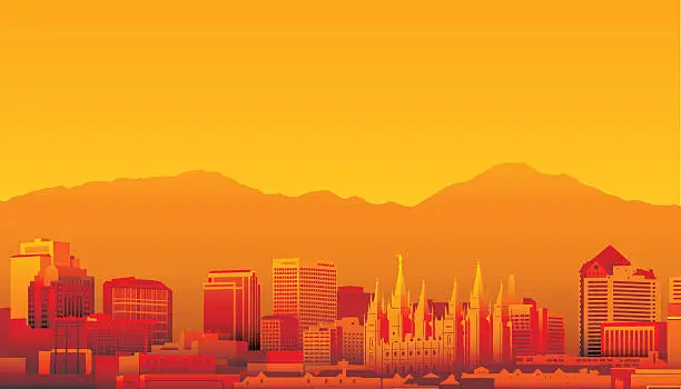 Vector illustration of Salt Lake City, Utah