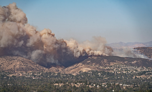 Wildfire burning in California