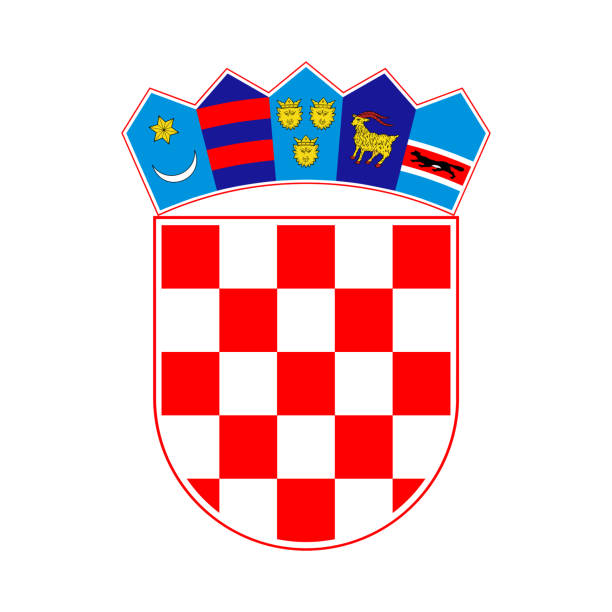 illustrazioni stock, clip art, cartoni animati e icone di tendenza di stemma croazia - croazia