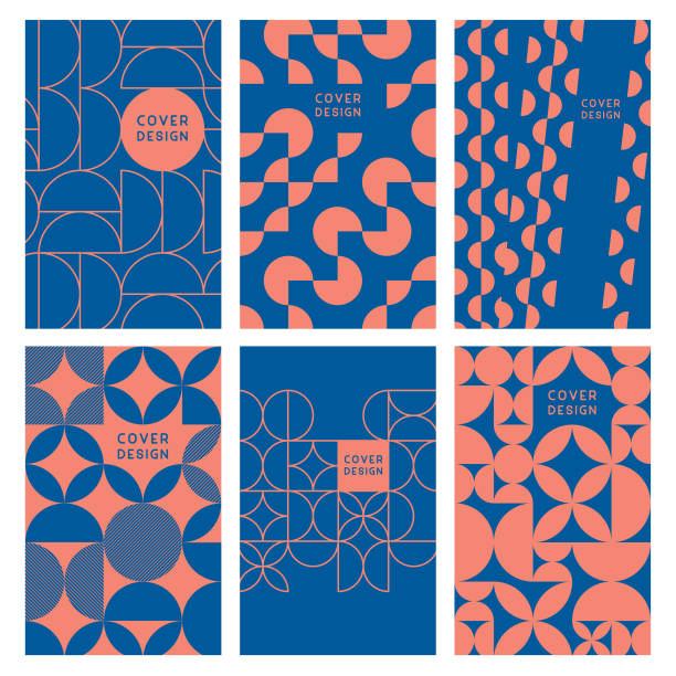 современные абстрактные геометрические шаблоны обложки - pattern circle backgrounds retro revival stock illustrations