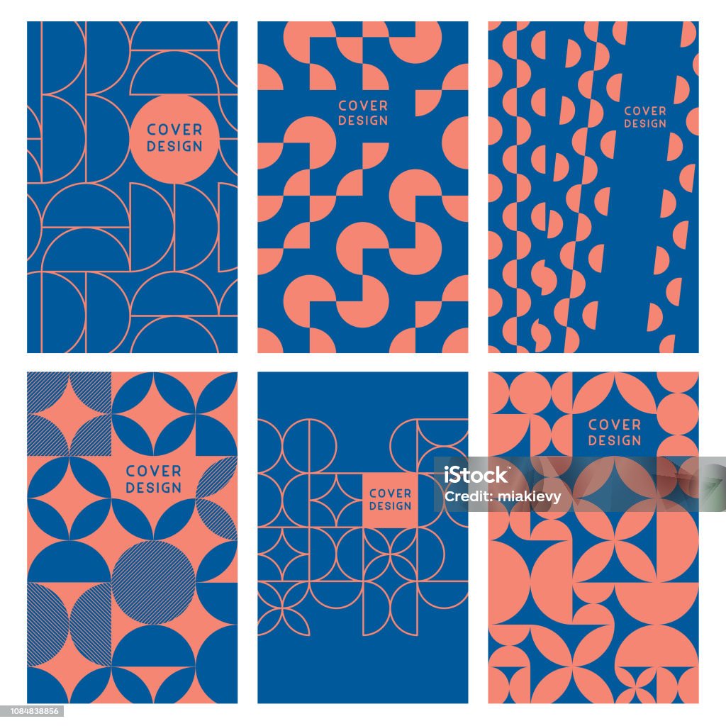 Modern abstract geometric cover templates Editable set of vector illustrations on layers. Pattern stock vector