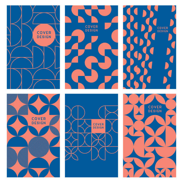 books in background Modern abstract geometric cover templates Editable set of vector illustrations on layers. book backgrounds stock illustrations