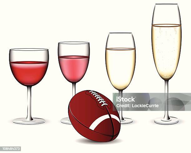 Festa Di Football - Immagini vettoriali stock e altre immagini di Football americano - Football americano, Pallone da football americano, Vino