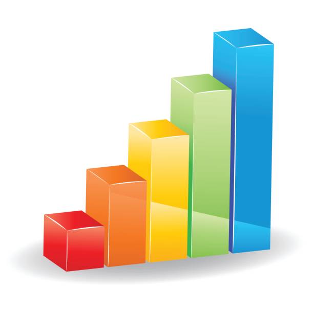 ilustrações de stock, clip art, desenhos animados e ícones de 3 d gráfico de barras - green report business bar graph