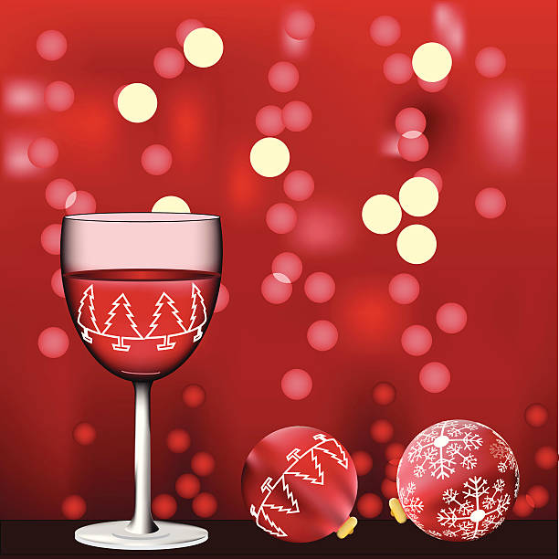 frohe weihnachten und glückliches neues jahr. - wine champagne bottle mulled wine stock-grafiken, -clipart, -cartoons und -symbole