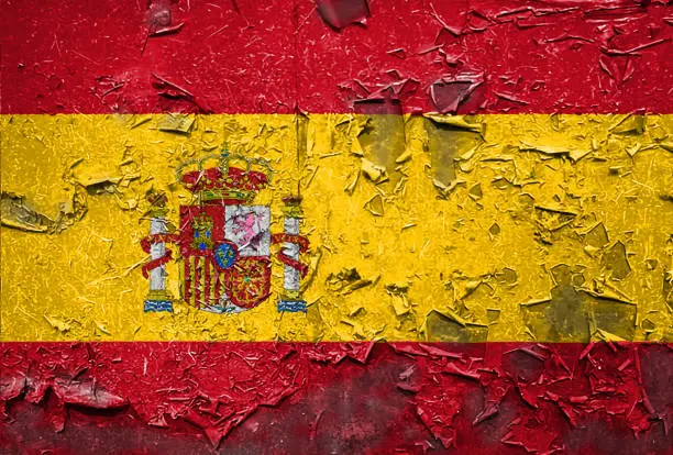 Photo of Spain Spanish Flag emblem on metallic texture