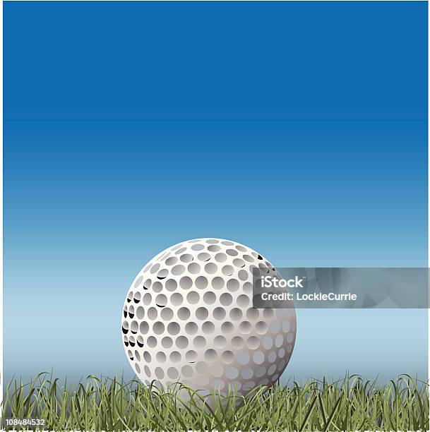 Golf Ball Auf Gras Stock Vektor Art und mehr Bilder von Blau - Blau, Farbbild, Golf