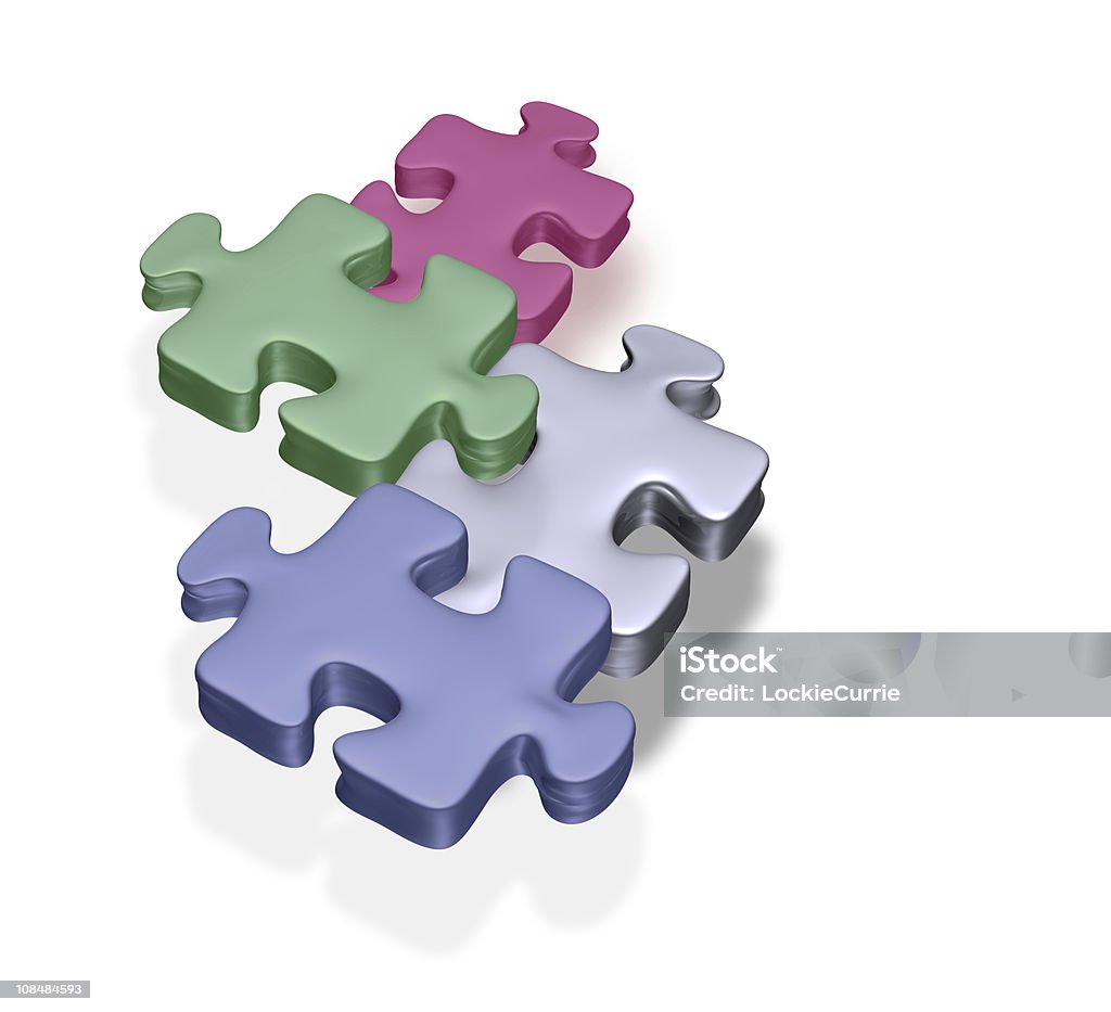 Vier Stück puzzle - Lizenzfrei Abstrakt Stock-Foto
