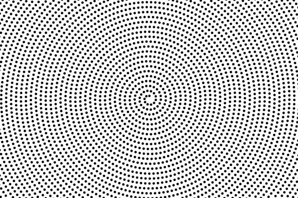 黒と白の螺旋水玉パターン テクスチャ背景。目の錯覚。不透明度マップを穿孔します。3 d の抽象的なイラスト。 - illusion spiral black white ストックフォトと画像