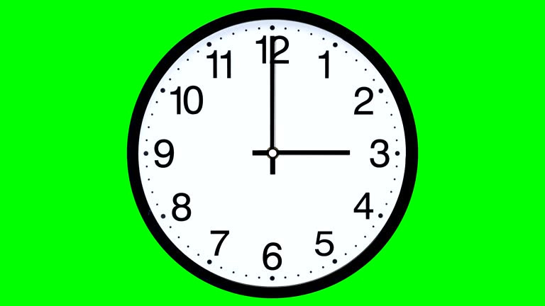 Clock Time Lapse - Green Screen (Loopable)