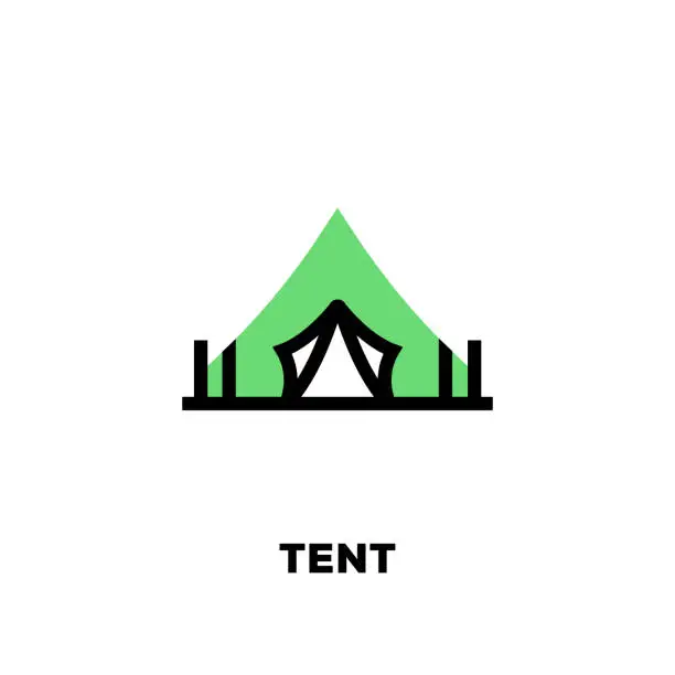 Vector illustration of Tent Line Icon
