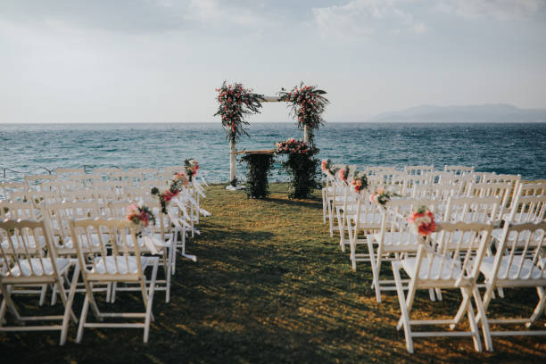 istock Beautiful wedding arch on the beach 1084871044