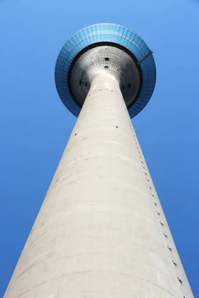 Dusseldorf, Germany - outdoor view of TV and telecommunications tower.