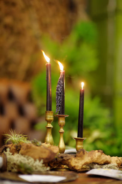 istock Table set with candles for wedding reception or Christmas 1084883728