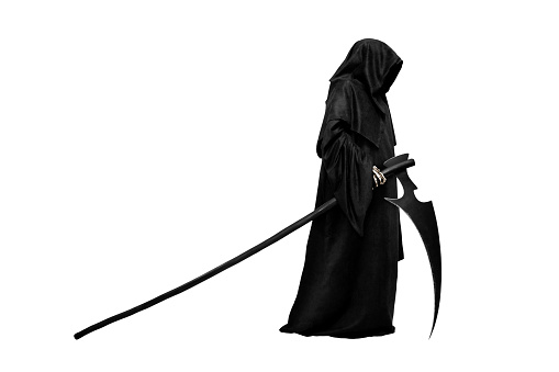 Grim Reaper isolated on white.